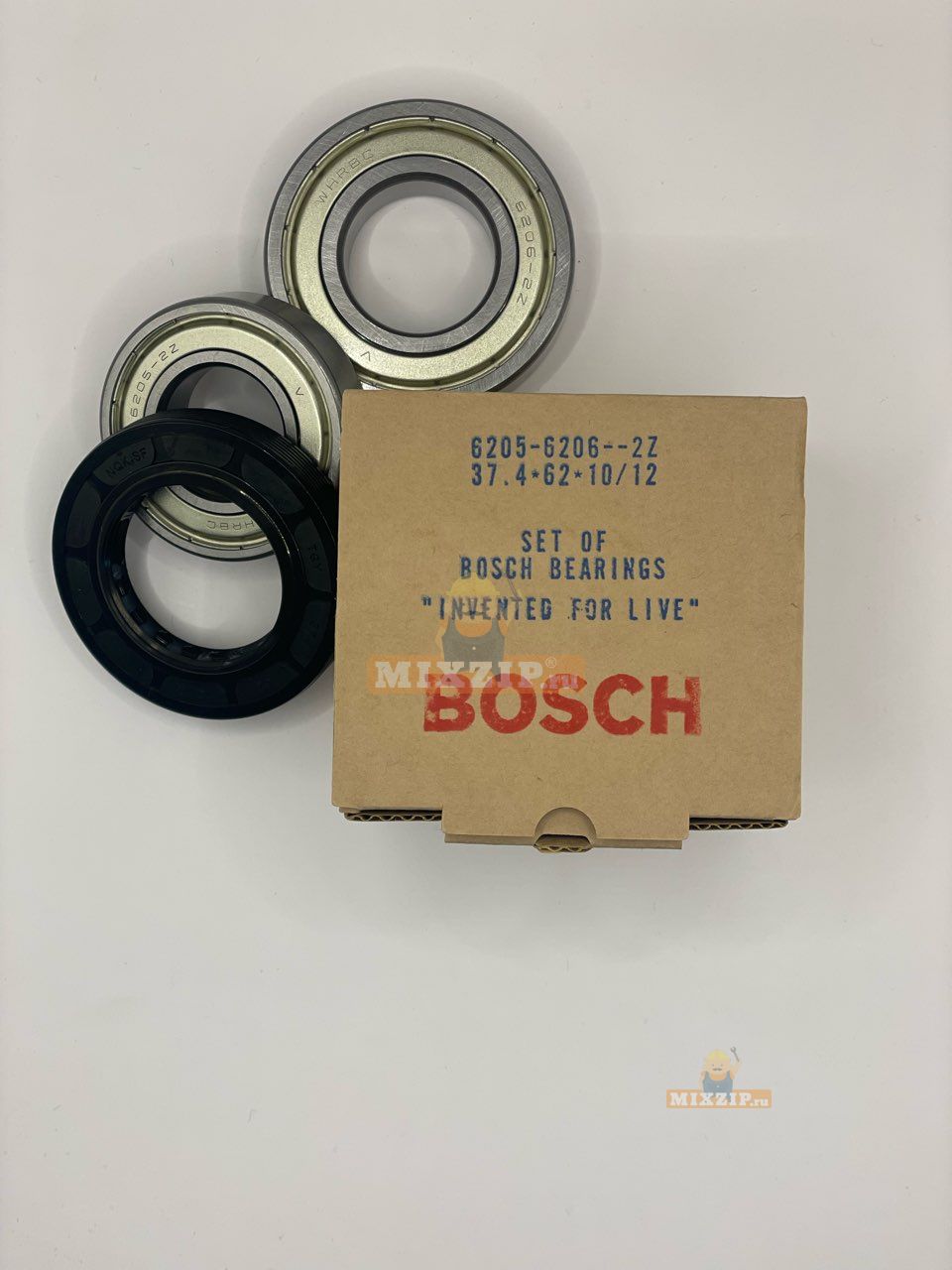 Комплект подшипников и сальник для стиральной машина BOSCH, SIEMENS, NEFF  00610131 6205, 6206, сальник 37.4x62x10/12 по низкой цене - MIXZIP