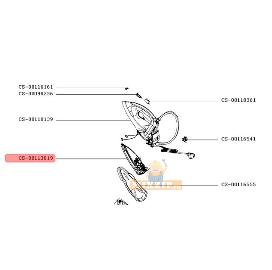 Подошва парогенератора Tefal GV5240 CS-00113819