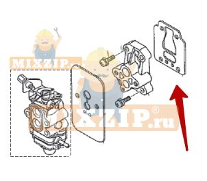 Прокладка держателя карбюратор триммера Makita BCM2600 351340660 по ...