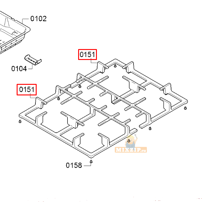 Решетка плиты Bosch PNP6B..